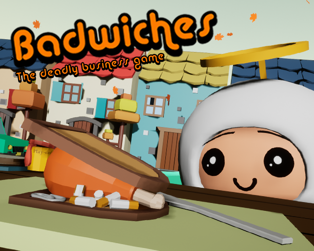 Badwiches title card: a customer peers over the sandwich stand counter